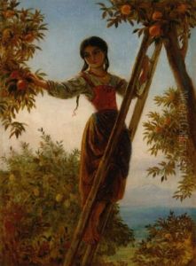 The Orange Picker by Jules I Bouvier