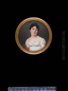A Lady, Wearing White Dress And Red Shawl With Embroidered Border, Her Brown Hair Curled And Upswept With A Coral Bandeau, Matching Earrings