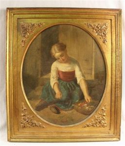 Girl With Flower Basket by Pietro Bouvier