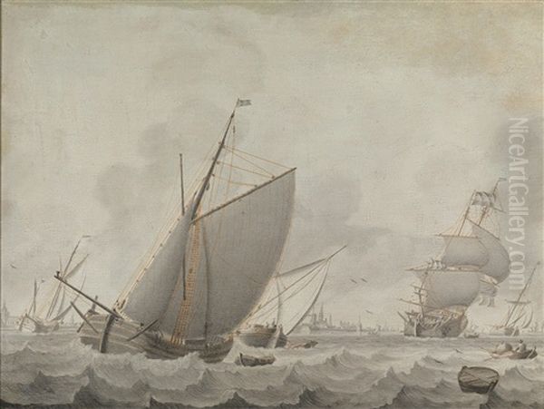Segelschiffe Auf Bewegter See - view 1