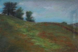 Pastoral Landscape With Sheep On A Hillside by John White Alexander