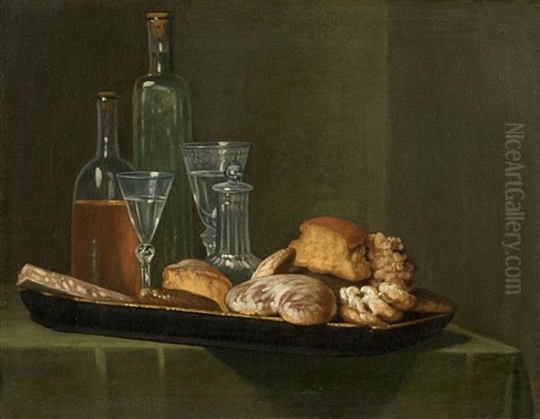 Nature Morte Aux Biscuits Et Verrerie - view 1