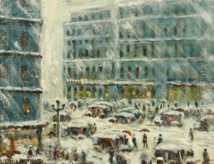 New York City In The Snow by Harriette Bowdoin