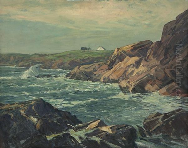 Maine Coastal View With Distant Farm - view 1