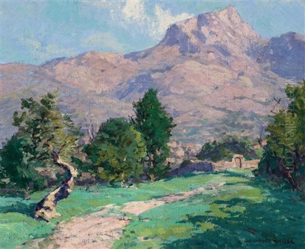 Western Mountain Landscape With Stone Fence - view 1