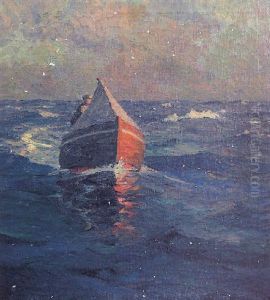Lone Figure In A Small Sailboat Lone Figure In A Small Sailboat