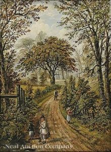 A Country Walk (+ Picking Wild Flowers; 2 Works) by Albert Edward Bowers