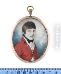 A Boy, Wearing Scarlet Coat With Gold Buttons, White Waistcoat With Gold Buttons, White Frilled Chemise And Black Stock
