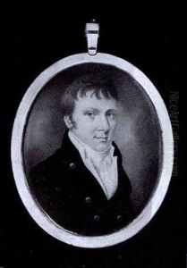 A Gentleman, Wearing Blue Coat, White Waistcoat And Tied Cravat by Joseph Bowring