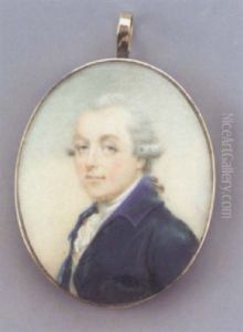 Hon. John Monckton, Of Fineshade, Northamptonshire, Wearing A Powdered Wig En Queue And A Dark Blue Coat