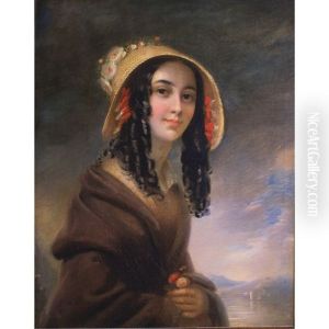 Portrait Of A Young Lady With A Straw Hat