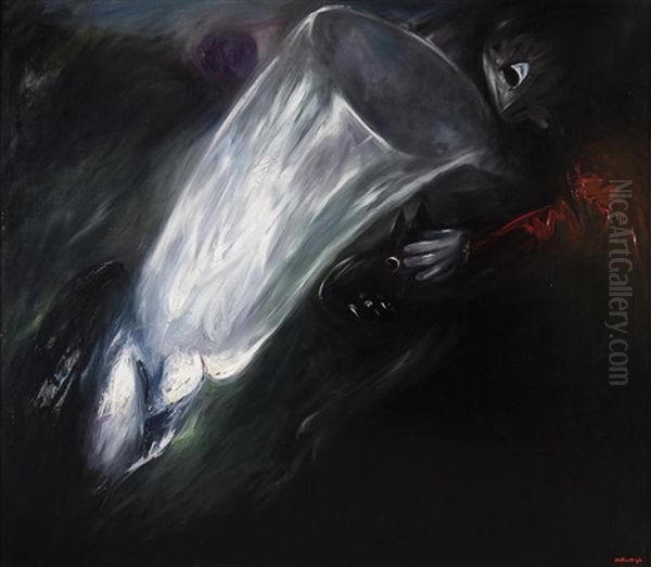 White Figure With Dog And Man - view 1