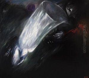 White Figure With Dog And Man