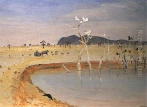 Wimmera Landscape With Farmer And Cockatoos