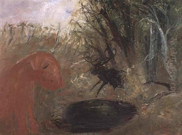 Red Dog And Ram By Black Pool - view 1