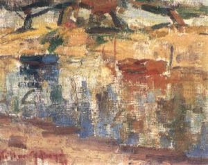 Moored Boats On The River, 1939 by Arthur Merric Boyd