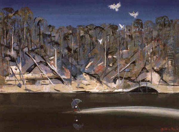 Shoalhaven Series: Figure With Umbrella - view 1