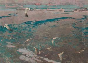 Ice On The Hudson by Rutherford Boyd
