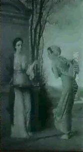 A Classical Maiden Offering Oranges