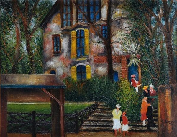 Promeneurs Devant Le Moulin D'orgemont - view 1