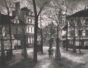 La Place Du Tertre A Montmartre by Emile Boyer