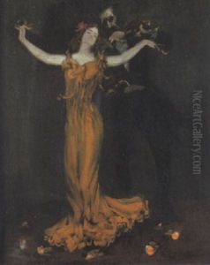 Tanzende Dame Mit Geiger by Otto Boyer