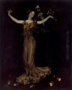 Tanzende Dame Mit Geiger by Otto Boyer