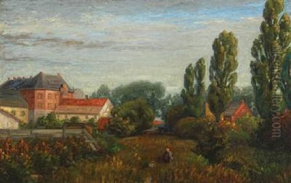 Person In The Meadow At The Edge Of Town - view 1