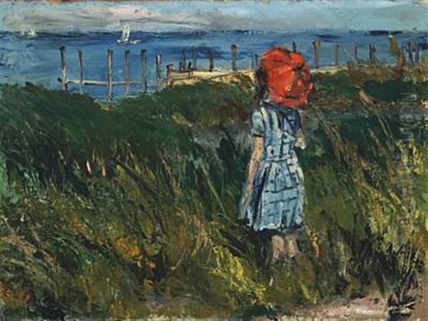 Coastal Landscape With A Young Girl At The Beach - view 1