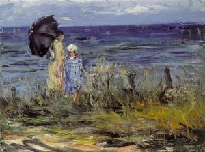 To Piger Ved Stranden, Optraek Til Uvejr