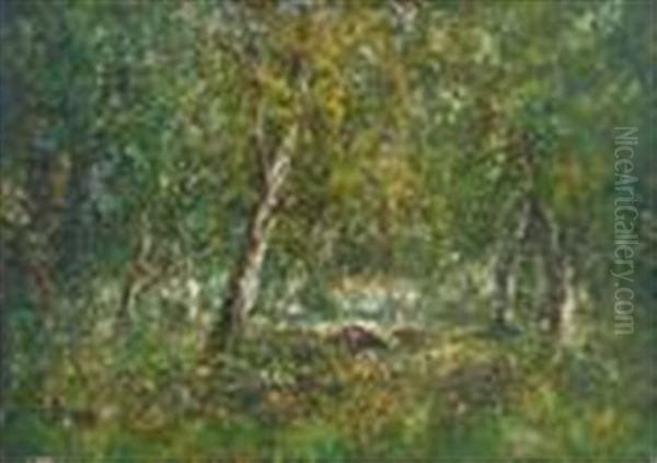 Blick Auf Waldlichtug Mit Weidendem Vieh - view 1