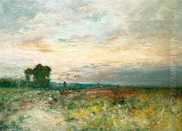 Figures In An Exstensive Landscape At Dusk - view 1