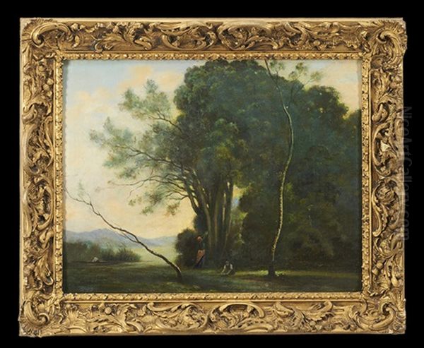 Rural River Landscape With Figures - view 1