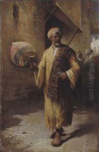 Riche Marchand Oriental Dans Une Rue