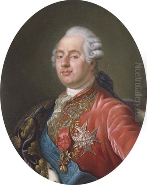 King Louis Xvi Of France Wearing The Order Of The Golden Fleece, The Order Of Saint Esprit And The Order Of Saint Louis, With An Embroidered Drape Over His Right Shoulder - view 1