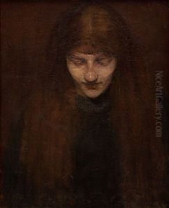 Portret Kobiety Z Dlugimi Wlosami by Olga Boznanska