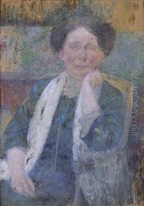 Portret Kobiety W Szalu by Olga Boznanska