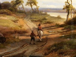 Landschaftsgemalde Mit Reisenden by Anton Braakman