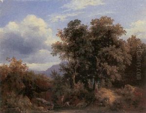 Wooded Landscape With Two Figures At A Spring Wooded Landscape With Two Figures At A Spring