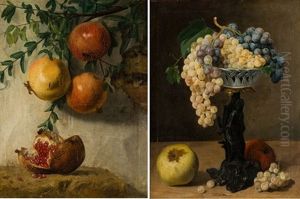 Pareja De Bodegones De Frutas by Jose Maria Bracho Murillo