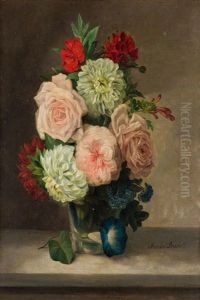 Jarron De Flores Sobre Una Repisa by Jose Maria Bracho Murillo