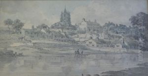 Knaresborough, With A View Of St. John's Church by William Alexander