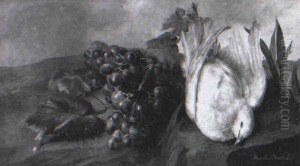 Bodegon Con R Cimo De Uvas Y Paloma - view 1