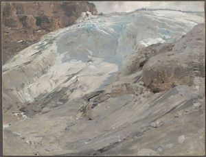 Der Madatschferner Am Ortler by Eugen Felix Prosper Bracht
