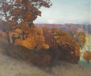 Moonrise Over The Forest by Eugen Felix Prosper Bracht