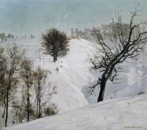 Verschneite Felder (wechselburg An Der Mulde) by Eugen Felix Prosper Bracht
