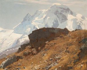 Blick Auf Das Breithorn, Von Gandegg Gesehen by Eugen Felix Prosper Bracht