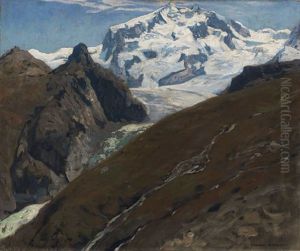 Blick Auf Den Monte Rosa, Westseite by Eugen Felix Prosper Bracht