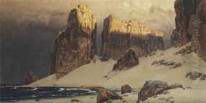 Sunny Cliffs Near The North Sea by Eugen Felix Prosper Bracht