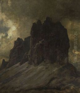 Die Drei Zinnen In Den Dolomiten by Eugen Felix Prosper Bracht